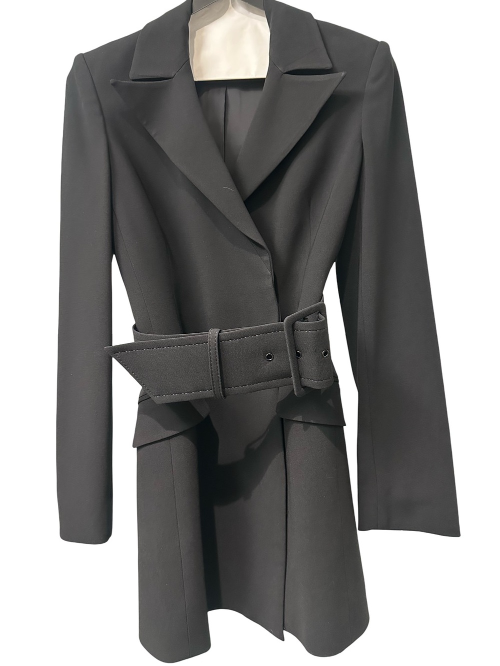 Aritzia Babaton Black Belted Tailored Blazer Dress